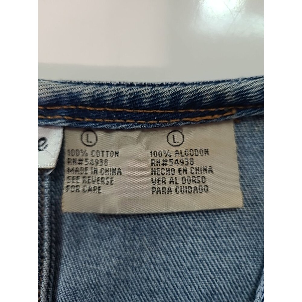 Poetic License Women's Vintage Denim Vest Size L Embellished Button Southwestern - Picture 10 of 15